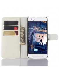 Flip Wallet Case with Built-in Card Slots, Premium PU Leather Wallet Cover Case for HTC One X9 Smartphone(White) - Envío Gratuit