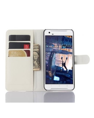 Flip Wallet Case with Built-in Card Slots, Premium PU Leather Wallet Cover Case for HTC One X9 Smartphone(White) - Envío Gratuit
