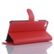 Stand Flip Wallet Case with Built-in Card Slots, Premium PU Leather Wallet Cover Case for HTC One X9 Smartphone(Red) - Envío Gra