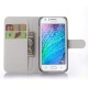 cuero con soporte plegable de ranuras para tarjetas de crédito titular de identificación para Samsung J5-White - Envío Gratuito
