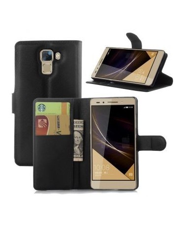 Cartera de cuero del soporte del tirón Ranura para tarjeta de cubierta de la caja del teléfono para Huawei Honor 7-Nergo - Envío
