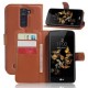 Flip  folio carpeta de cuero de la PU cubierta de la caja de la bolsa con las ranuras del soporte  Card para LG K8-Marron - Enví