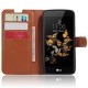 Flip  folio carpeta de cuero de la PU cubierta de la caja de la bolsa con las ranuras del soporte  Card para LG K8-Marron - Enví