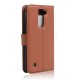 Flip  folio carpeta de cuero de la PU cubierta de la caja de la bolsa con las ranuras del soporte  Card para LG K8-Marron - Enví