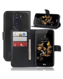 Flip  folio carpeta de cuero de la PU cubierta de la caja de la bolsa con las ranuras del soporte  Card para LG K8-Nergo - Envío