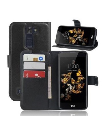 Flip  folio carpeta de cuero de la PU cubierta de la caja de la bolsa con las ranuras del soporte  Card para LG K8-Nergo - Envío