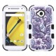 FUNDA PROTECTOR DOBLE-MOTOROLA-MOTO E E2 SEGUNDA GENERACION XT1511-FLORES MORADAS - Envío Gratuito