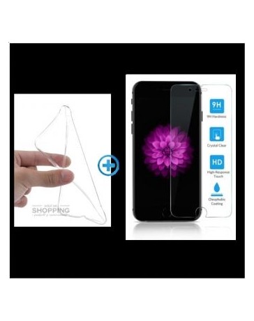 Funda Transparente Flexible y Mica Cristal Templado Para iPhone 5, 5s, 6 y 6 Plus - Envío Gratuito