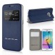 Leather Case with Smart Unlock View Window Metal Slide Touch for Galaxy S6 Edge (Blue) - Envío Gratuito