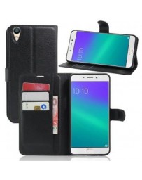 soporte de caja de la carpeta de la cubierta de la manera para OPPO R9 más-Negro - Envío Gratuito