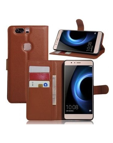 Monedero de cuero casos de teléfono con la cubierta del tirón del portatarjetas del soporte para Huawei Honor V8 2016 - Envío Gr