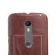 Premium Leather Wallet Flip with Stand Card Holder Case Cover for Moto X Style -Brown - Envío Gratuito