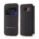 Nuevo toque de diapositivas de ultra cartera de cuero delgada de metal y ventana de vista Para Galaxy S7-Nergo - Envío Gratuito