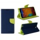 Funda Cartera Marca Mercury Goospery Fancy Diary para Galaxy Note 3 N9000 N9005 - Azul Marino con Verde - Envío Gratuito