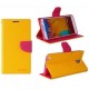 Funda Cartera Marca Mercury Goospery Fancy Diary para Galaxy Note 3 N9000 N9005 - Amarillo con Rosa Fuerte - Envío Gratuito