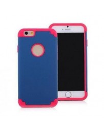 Fundas de Gel de Silicona de Goma Dura para Iphone 6-Azul con Rojo - Envío Gratuito