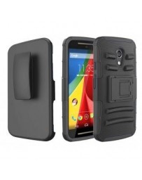 Funda Triple Protector con Clip para Motorola Moto G Segunda Generacion Moto G2 Moto G 2G XT1064-Negro - Envío Gratuito