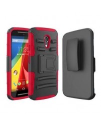 Funda Triple Protector con Clip para Motorola Moto G Segunda Generacion Moto G2 Moto G 2G XT1064-Rojo - Envío Gratuito