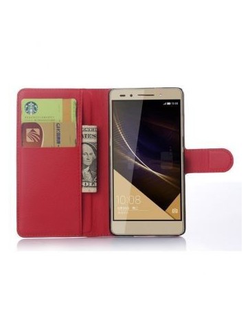 Ranura para tarjeta de cubierta de la caja del teléfono para Huawei Honor 7-Rojo - Envío Gratuito