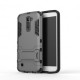 Armor Case Hybrid Heavy Duty Hard Cover Case for LG K10 Stand Case with kickstand (Gray) - Envío Gratuito