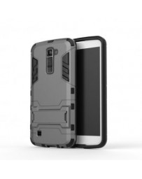 Armor Case Hybrid Heavy Duty Hard Cover Case for LG K10 Stand Case with kickstand (Gray) - Envío Gratuito
