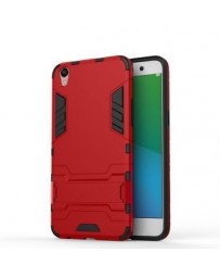 duro híbrido de la cubierta para trabajo pesado de nuevo caso con el pie de apoyo para OPPO R9 Plus (Rojo) - Envío Gratuito