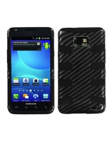 Funda Protector Galaxy S II i777 i9100 Gris Carbon Mixto - Envío Gratuito