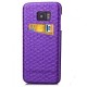 Cáscara del teléfono de la tarjeta de la sirena de cuero pasta de diamante Para S7 Edge - Purple - Envío Gratuito