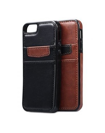 Ultra Slim Leather cubierta trasera Card Slot Back Case Cover for iPhone 6 Plus  6s Plus-Negro - Envío Gratuito