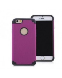 Fundas de Gel de Silicona de Goma Dura para Iphone 6-Morado con Negro - Envío Gratuito