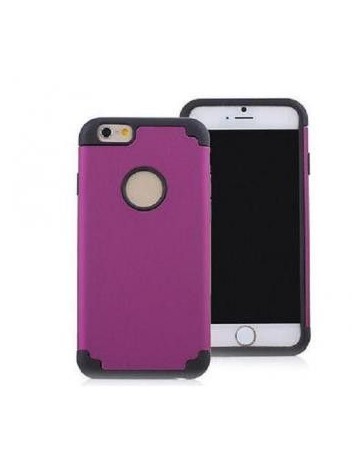 Fundas de Gel de Silicona de Goma Dura para Iphone 6-Morado con Negro - Envío Gratuito