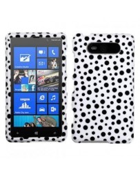 Funda Protector Nokia Lumia 820 Blanco con Puntos Negros - Envío Gratuito