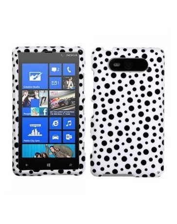 Funda Protector Nokia Lumia 820 Blanco con Puntos Negros - Envío Gratuito
