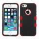 Funda Case para Iphone SE  Iphone 5s Doble Protector de Uso Rudo-Negro con Rojo - Envío Gratuito