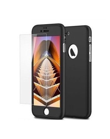 Funda protector case Híbrido cristal templado + acrílico cubierta estuche rígido 3 en 1 para iPhone 66s（Negro） - Envío Gratuito