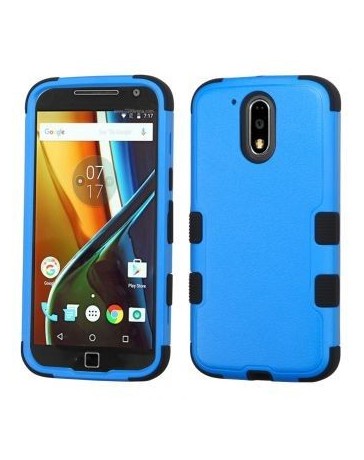 Funda case para Motorola Moto G4 Plus  Moto G4 Doble Protector de Plástico Super Resistente Uso Rudo -Azul - Envío Gratuito