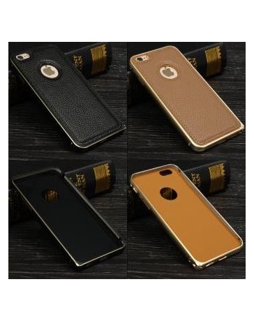 Funda fundas protector protectores case Nuevo caso vendimia PU + parachoques aluminio duro para iPhone 6  6S - Envío Gratuito