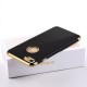 Funda Case para iPhone 7 Protector de Plastico Negro Brilloso con Bordes Tipo Cromado-Dorado - Envío Gratuito