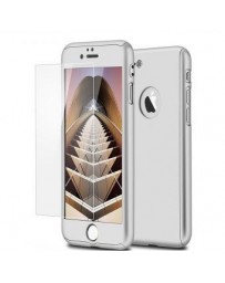 Funda protector case Híbrido cristal templado + acrílico cubierta estuche rígido 3 en 1 para iPhone 6 Plus  6s Plus（Plata） - Env