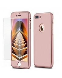 Funda protector case Híbrido cristal templado + acrílico cubierta estuche rígido 3 en 1 para iPhone 7 Plus（Rosa） - Envío Gratuit