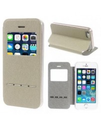 Smart View window Leather Flip Cover para iPhone se - oro - Envío Gratuito