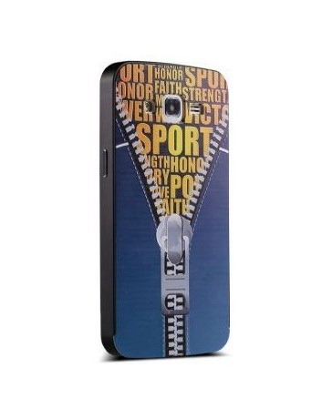 cubrir de nuevo teléfono de la cáscara en relieve-Lado negro cremallera grande + - Envío Gratuito