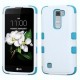 Funda Case para LG Q7  K7 Doble Protector de Uso Rudo Resistente Anti Impactos -Blanco con Aqua - Envío Gratuito