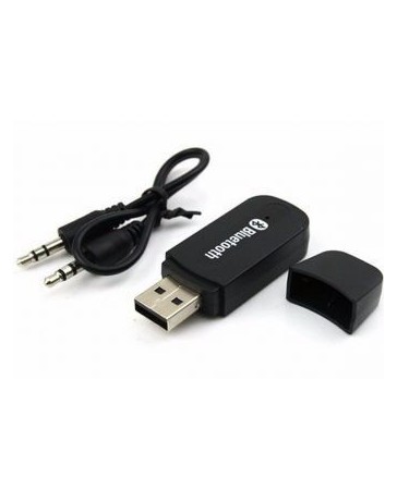 Receptor Bluetooth De Audio Usb Con Cable Auxiliar - Negro - Envío Gratuito