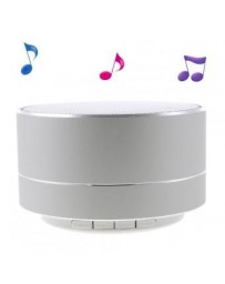 A10 metal piel Stereo manos libres Bluetooth altavoz con luces LED apoyo TF tarjeta - plata. - Envío Gratuito