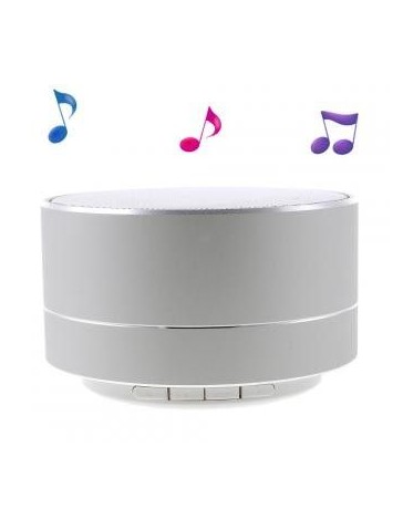 A10 metal piel Stereo manos libres Bluetooth altavoz con luces LED apoyo TF tarjeta - plata. - Envío Gratuito