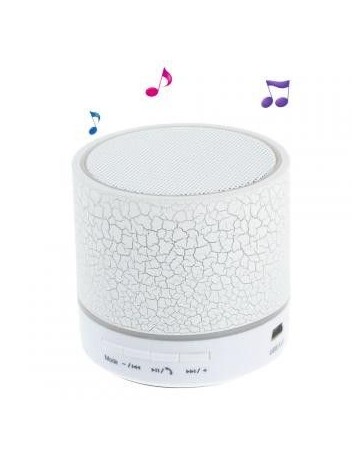 Crack patrón A9 Stereo manos libres Bluetooth altavoz con luces LED apoyo TF tarjeta - blanco. - Envío Gratuito