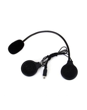 Generic Motocicleta Micrófono Auriculares Casco Con Mini Jack 8pin Usb - Envío Gratuito