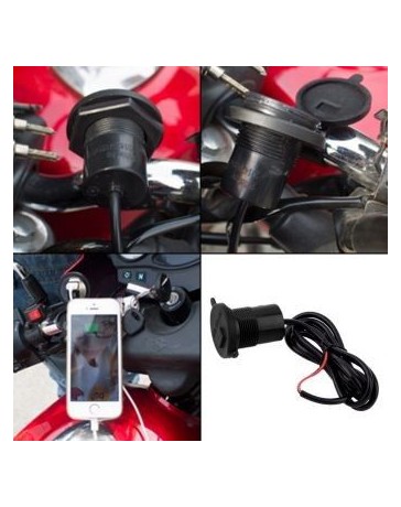 ER USB móvil cargador de 12V scooter de modificar negro. - Envío Gratuito