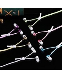 Universal 3.5 mm en la oreja moda auriculares luminosos cremallera diseño enredo libre Mic auricular - Envío Gratuito